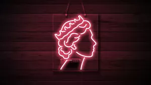 Queen Elizabeth II Neon Sign Light Store Wall Hanging Visual Artwork 24"x20" - Picture 1 of 1