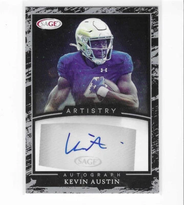 2022 Sage Artistry Kevin Austin Rookie Autograph #A-KA - Notre Dame Irish - Image 1 of 2
