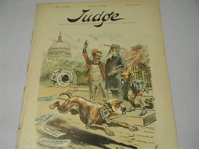 Sept. 16, 1893 Judge Magazine - 1890's Political Satire - Great Graphics - 8O - Image 1 of 4