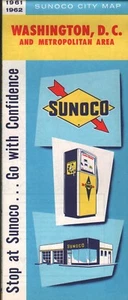 Hoja de ruta Sunoco 1961: Washington, D.C. nuevo de lote antiguo - Imagen 1 de 1