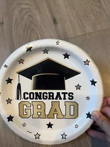 Congrats Grad Paper Plates- 8ct. Size Is 8 5/8 In.- NEW - Picture 1 of 6