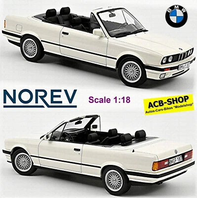 BMW 325I Cabriolet E30/2C Facelift 1991-93 Alpinweiß 1:18 Norev 183213 - Image 1 of 4