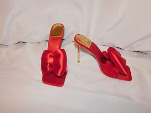 Jeffrey Campbell Red Bow Down High Heel Slide Sandal Size 10