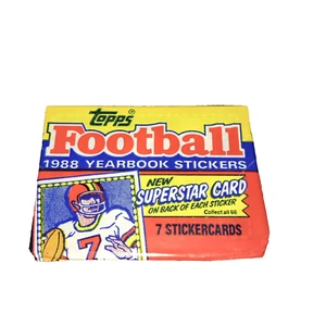 (1) 1988 Topps Football Sticker Pack-7 Sticker Cards-Factory Sealed- - Bild 1 von 3