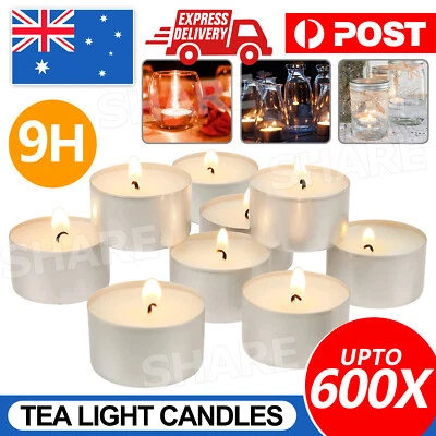 50-600pcs Tea light Candles TeaLight Candle Tealights Home Party Wedding 9 Hours - image 1 of 4