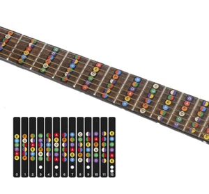 Universal Guitar Fingerboard Labels Fretboard Notes Stickers Scale For 6 String - Picture 1 of 3