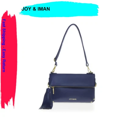Bandolera JOY & IMAN Borla Elegante Cuero con RFID, Azul Marino Foto 1 de 2