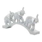 2" x 7" Silver Polystone Elephant Sculpture, by