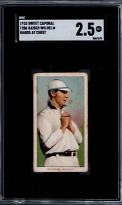 SGC 2.5 T206 Kaiser WILHELM Hands at Chest, Brooklyn Dodgers - Sweet Caporal - Picture 1 of 2