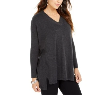 Suéter suéter gris tejido gofre talla L Style & Co para mujer Foto 1 de 4