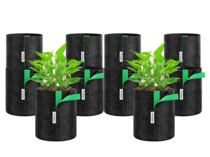 VIVOSUN 10 Pack 2 Gal Grow Bags Fabric Pots w/ Self-Adhesion Sides Transplant - Picture 1 of 7