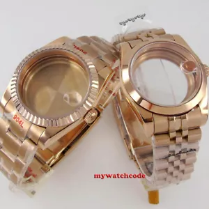 Rose golden 36mm 39MM sapphire glass Watch Case fit eta 2836 2824 8215 NH35 NH36 - Picture 1 of 16