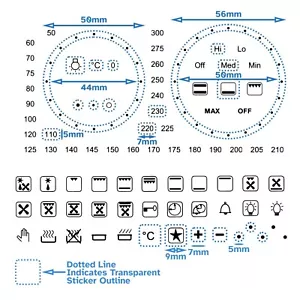 Combo 80pc Symbols & Oven Temperature Dial Degree Adhesive Knob Sticker Label - Foto 1 di 3