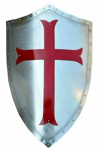 Templerkreuz Schild Mittelalter Ritter Rüstung Schild Historisch LARP Krieger Schild - Bild 1 von 3