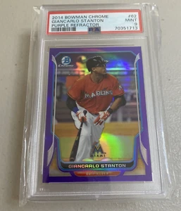 2014 Bowman Chrome Purple Refractor #62 Giancarlo Stanton Serial /150 PSA 9 MINT - Bild 1 von 11