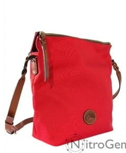 Dooney Bourke Nylon Leather Pink Fushia Crossbody Tote Bag Sachel Large - Picture 1 of 24