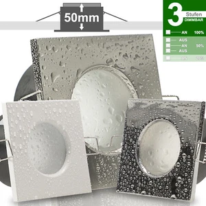 LED Bad Spots Set Einbaustrahler dimmbar  5W SD flach 50 mm außen IP65 AQB IP65 - Bild 1 von 17