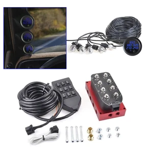 Air Ride Solenoid Valves Switch Controller Blue LED Display Air Ride Gauge kits - Picture 1 of 9