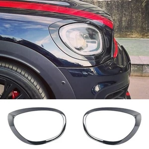 Mini F60 Countryman Head Light covers Piano Black Gloss de-chrome - Picture 1 of 6