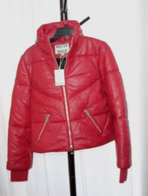 Walker Baker Women's Edwina Jacket red Leather Puffy authentic size XS $748.00 - Image 1 of 4