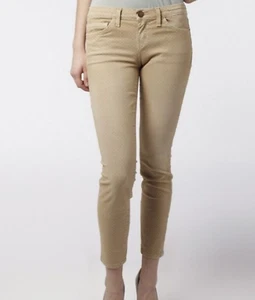 Current/Elliott Beige Polka Dots Cropped Low-rise Ankle Skinny Jeans 26 EUC - Picture 1 of 6