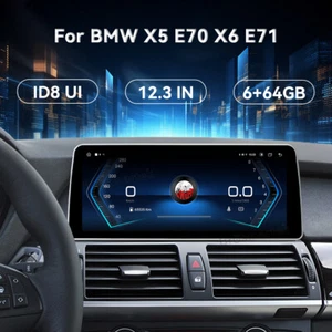 12.3" Android 14 Autoradio CarPlay Für BMW X5 E70 X6 E71 CCC 64GB WiFi GPS Navi - Bild 1 von 16