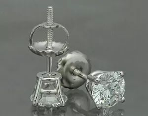 2Ct Round Lab-Created Diamond Women's Stud Earring 14K White Gold Plated - Picture 1 of 6