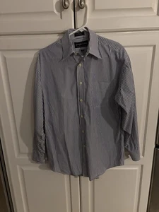 Camisa Joseph & Lyman Azul Blanco Rayas Manga Larga Hombre’s 15.5 32/33 Algodón - Imagen 1 de 6