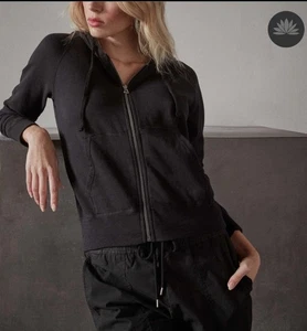 $225 JAMES PERSE Vintage French Terry Zip Up Hoodie Women 1/S Style WXA2884 EUC - Picture 1 of 14