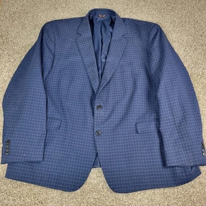 Oak Hill Herren 4XL 58R/60R Blau Kariert Kariert Polyester Viskose Mischung - Bild 1 von 5