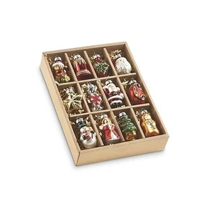 Imports Vintage traditioneller Weihnachtsschmuck, 2 Zoll hoch, Glas, Set  - Bild 1 von 2