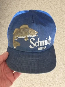 🔥 Vintage SCHMIDT BEER Cord Zander Snapback Mütze - Bild 1 von 13