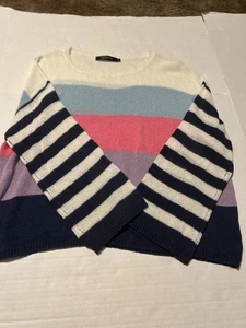 Zesica Rainbow Striped Crew Neck Pullover Women’s Sweater Size Small Color B18 - Picture 1 of 3