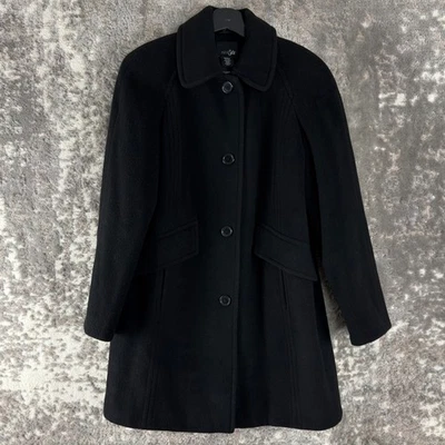 East5th Talla S Lana Exterior Invierno Chaquetón Cuello Botón Forrado Negro Foto 1 de 4