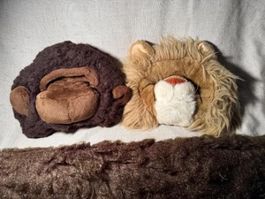 Halloween Löwe + Gorilla Schimpanse Affe Gesichtsmaske --sehr gepolstert inkl Kunstfell - Bild 1 von 1