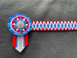 BLAU ROT & WEISS - DELUXE ECKSTEIN STIRNBAND - £34,99 - BLING ZEIGEN - Bild 1 von 5