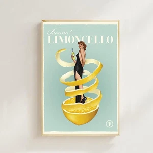 Buono Limoncello – Retro Italian Lemon Poster, Vintage Art Print, Home Decor - Picture 1 of 3