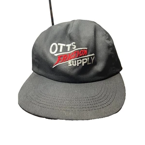 Ott's Friction Supply Trucker Strapback Hat Black Rope Vintage - Picture 1 of 2