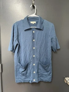 Far Afield Ensign Blue VELZEY CABANA POLO Merino Wool Blend Sz 1 - Picture 1 of 7