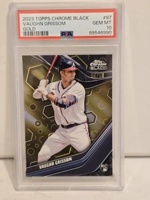 2023 Vaughn Grissom Topps Chrome Black #97 Gold PSA 10 39/50 - Image 1 of 2