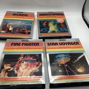 4 Cartuchos de Videojuego IMAGIC ATARI Star Voyager Atlantis Sphinx Fire Fighter - Imagen 1 de 15