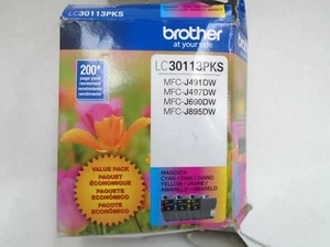 NEW OEM GENUINE BROTHER LC30113PKS COLOR INK CARTRIDGE VALUE PACK CY MA YE - Picture 1 of 2