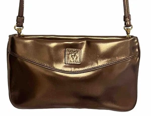 Vintage Anne Klein for Calderon Two Way Shoulder Or Clutch Copper Color Bag - Picture 1 of 16