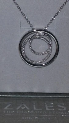 Collar ECLIPSE ZALES Jewelers plata esterlina diamantes "en redondo" (18 pulgadas Foto 1 de 4