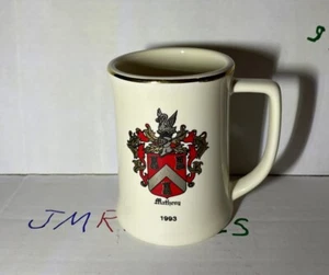 Vintage 1993 Matheny Coat Of Arm Mug Pioneer Peffery Inc. Made In USA - Picture 1 of 5
