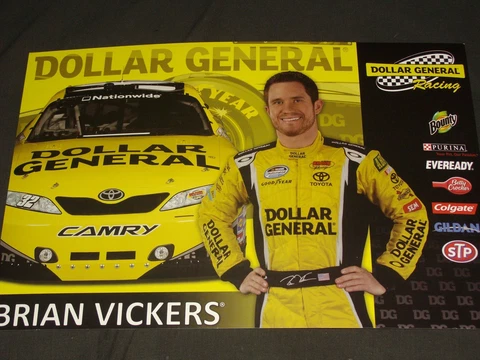 2010 BRIAN VICKERS #32 DOLLAR GENERAL NASCAR POSTCARD Cover