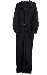 Paige Women’s Size 12 Matilda Black Stretch Denim Jumpsuit Cotton Blend - Picture 1 of 24