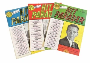 3 Vintage Hit Parader Magazines 1950s ~ Frank Sinatra + More Stars - Picture 1 of 7