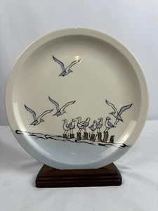 Hand Crafted Otagiri Original Japan Decorative Seagulls Plate with Wood Display - Picture 1 of 8