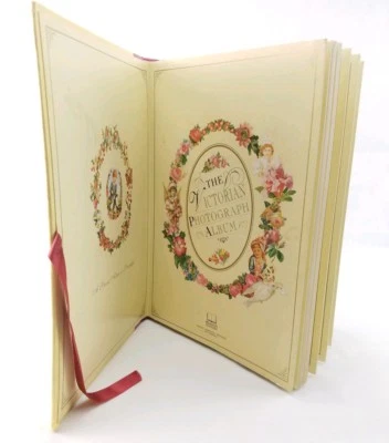 NEW THE VICTORIAN PHOTOGRAPH ALBUM RIBBON CLOSURE Antique Cute Cats Floral - Image 1 of 4